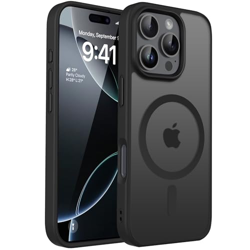 CACOE für iPhone 16 Pro Hülle Kameraschutzend Kompatibel mit MagSafe Stoßfest Kratzfest Magnetisch Rückseite Handyhülle für iPhone 16 Pro Case Transluzente