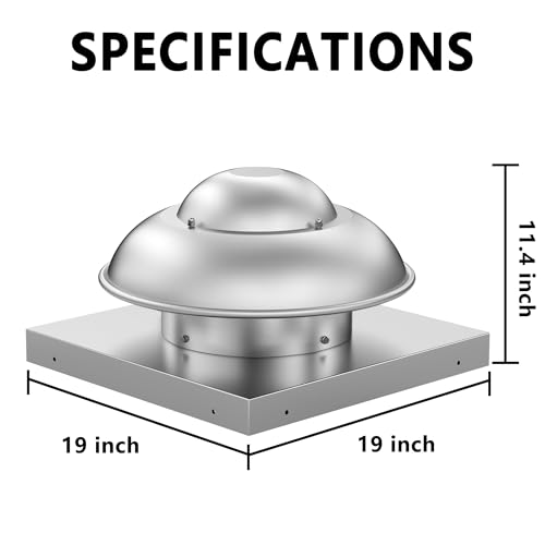 Image of Roof Mount Direct Drive Makeup Air Unit - 19 inch Downblast Supply Fan, 1 /10 HP 115V, 830 CFM, ETL Listed