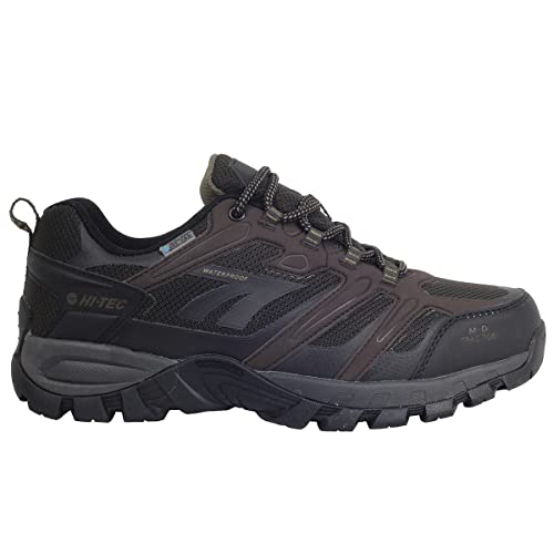 HI-TEC Low Muflon, Zapatos de trekking para hombre, Zapatos de senderismo impermeables para hombre, Zapatos de montaña para hombre (Marrón chocolate, Numeric_42)