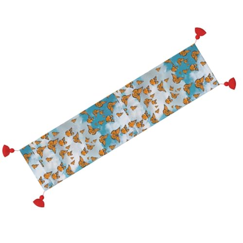 Chemin de table de Noël 35x152 cm avec pompon résistant intérieur extérieur - 3