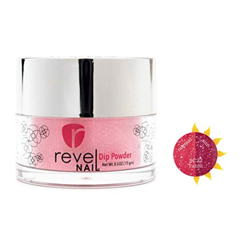 Revel Nail Dip Powder | for Manicures | Nail Polish Alternative | Non-Toxic & Odor-Free | Crack & Chip Resistant | Can Last Up to 8 Weeks | 2 oz Jar | Sun Colors | (Tahiti, 2oz)