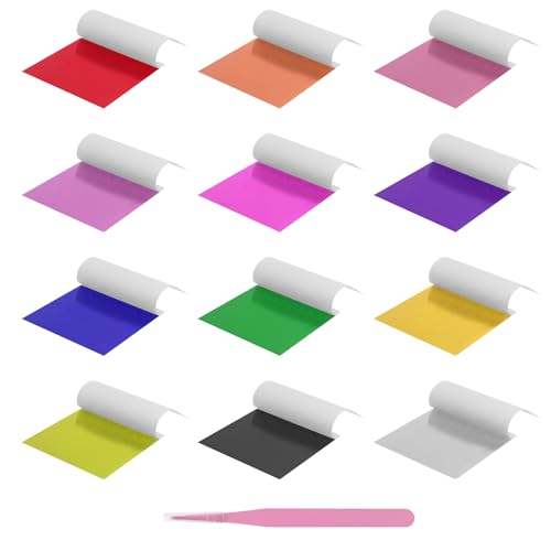 APOMOONS 120 Pezzi Fogli Foglia d'oro Lamina in 12 Colori 8.5 X 8 cm con Pinzette Foglia Oro per Fai da Te Unghie Doratura Decorazione Artigianato Decorazioni Mobili