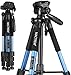 MACTREM Mactrem.03 PT55 Travel Camera Tripod Lightweight Aluminum for DSLR SLR Canon Nikon Sony Olympus DV with Carry Bag -11 Lbs(5Kg) Load (Blue)