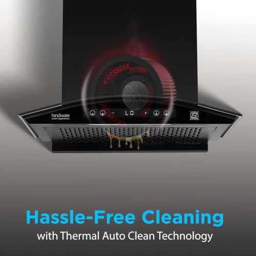 Image of Hindware Smart Appliances Sancia BLDC 60cm Kitchen Chimney | 1400 CMH | Filterless | Autoclean | Curved Glass | Motion Sensor, Touch Control | 12 Yrs Warranty on Motor, 3 Yrs on Product by Brand