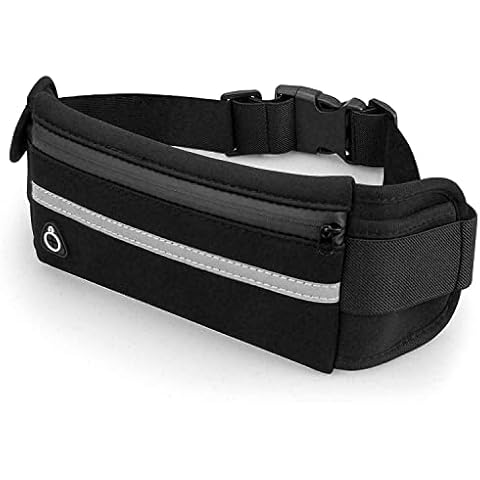 ADL Unisex Bum Bag - Adjustable One-Size Bumbags for Ladies Men Women - Light-Weighted Water-Resistant Bun Bags for Women Black for Phones, Keys, Cash, Cycling Hiking Marathon, Dog Walk and Gym Pouch Cover