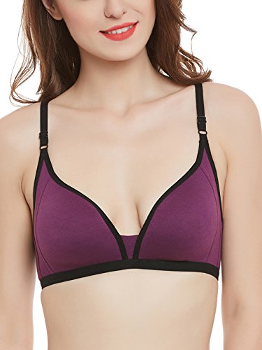 Image of Clovia Women's Dark Grey Cotton Non-Padded Non-Wired Everyday Bra with Demi Cups