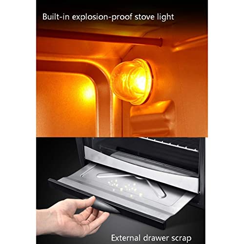 25L zwarte huishoudelijke mini-oven Instelbare temperatuur 0-240 ° C en 60 minuten timing 6 bakmodi Dubbele glazen deur met vork Oven lichtfunctie 1500 W Goederencode: LXJ-83 - Afbeelding 4