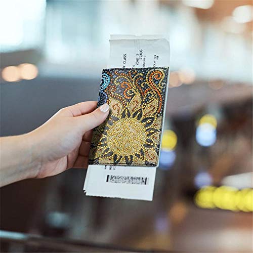 Capa protetora de passaporte Blusea com pintura de diamante, organizador de armazenamento de passapo