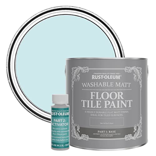 Rust-Oleum Blue Washable Matt Floor Tile Paint - Duck Egg 2.5L