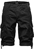  Amaci&Sons Herren Cargoshorts Männer Kurze Bermuda Hose Regular Fit 7034 Schwarz W29