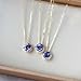 18K Gold Vermeil S925 Sterling Silver Natural Tanzanite Necklace – Blue Danube Moonlight Pendant, Japanese Wave Ocean Design, Elegant Lock Necklace for Women (White Gold)