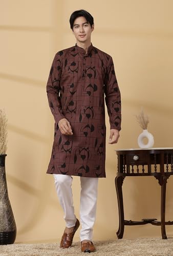 Image of Majestic Man Men's Cotton Regular Fit Casual Kurta