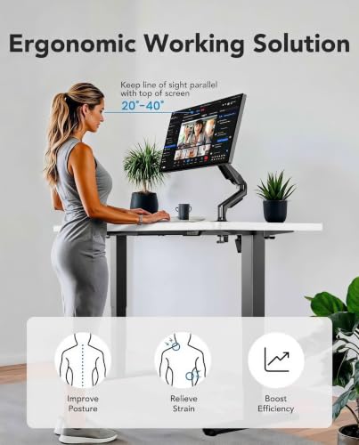 Image of HUANUO 70x 30 Inch 3-Stage Electric Standing Desk, Brushless Motor, White & Black