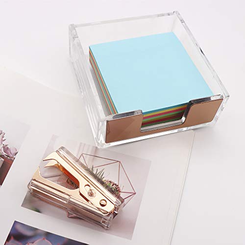 Suporte de cubo de acrílico transparente em ouro rosa autoadesivo | Conjunto de removedores de gramp