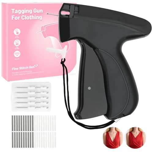 Black Micro Sewing Gun Stitch Gun for Clothes -4000 Fasteners Mini Tagging Gun Sew Kit for Hemming Tool Pants Repairing Seams and More