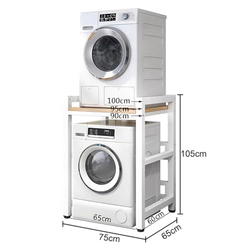 Étagère de lavage empilable réglable à 2 niveaux pour buanderie - 2