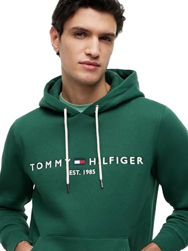 Image of Tommy Hilfiger Men's Medium Weight Fleece Hoodie Sweatshirt With Embroidered Logo, Also Available in Big & Tall