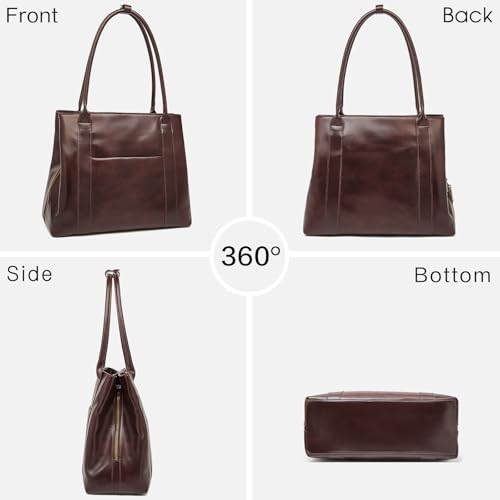 Image of LAORENTOU Women Crossbody Handbags Genuine Leather Satchel Handbags for Women Top-handle Shoulder Tote Purses