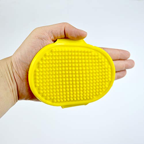 DEELING STYLE Pet Grooming Shampoo Brush Soothing Massage Rubber Bristles Curry Comb for Dogs & Cats Washing
