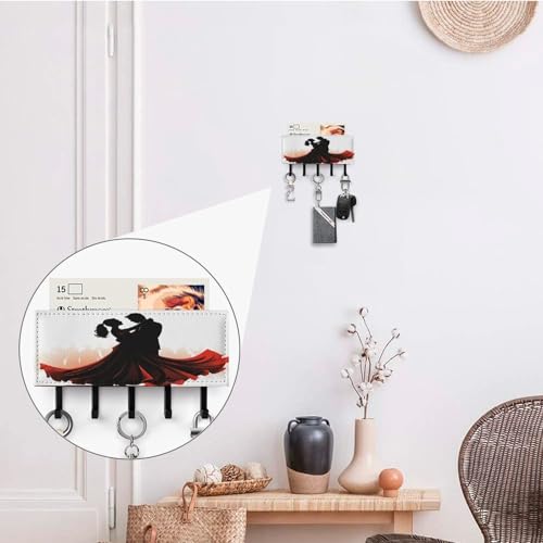 Soporte de pared para llaves de baile de salón con ganchos para colgar en puerta 5