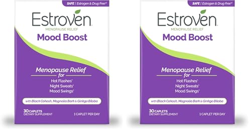 Image of Estroven Mood Boost for Menopause Relief, Helps Reduce Hot Flashes & Night Sweats, Helps Manage Mood Swings, 30 Count (Pack of 2)