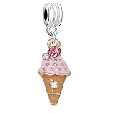 Sexy Sparkles Ice Cream Dangle Charm Bead Compatible for Most European Snake Chain Bracelets