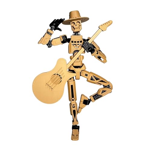 JoriBoBo T13 Action Figure (Dummy 13 / Titan 13), Skullstrummer - 3D Printed Poseable Robot with Accessories for Stop Motion Animation | Kids Gift