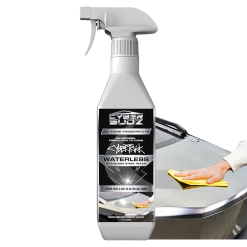CyberSudZ Waterless Stainless Steel Wash, Spot Cleaning For Tesla CyberTruck All Exterior Surfaces - Removes Fingerprints, Water Spots, Dirt & Bird Droppings. Made in USA, 17 Fl. Oz.
