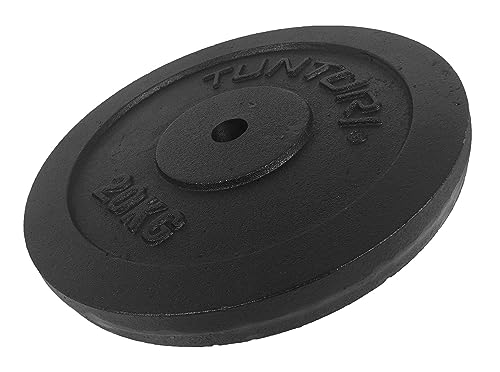 Tunturi Unisex's Cast Iron Weight Black 20.0kg, Single Plate, 20 kg