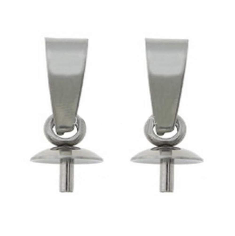 AdabeleAdabele 30pcs x .925 Sterling Silver Eye Pins with 4mm Pearl Cup Bail Charm Pendant Connector #ss179-AA