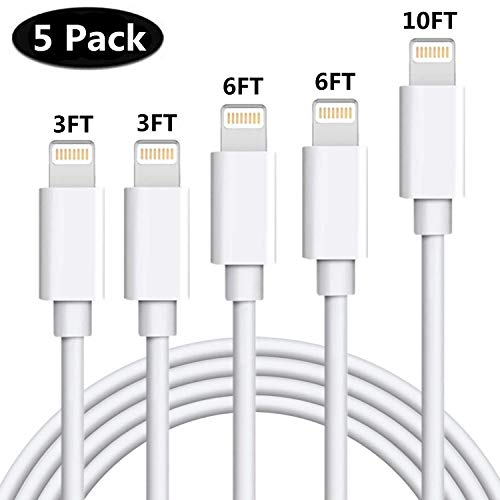 iPhone Charger Cable SHARLLEN Lightning Cable 5Pack(3ft/3ft/6ft/6ft/10ft) USB Fast Long iPhone Charging Cords