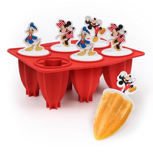 Image of Disney Mickey & Friends Silicone Popsicle Molds with Sticks, 6-Cavity Base | BPA-free ice pop maker, flexible design releases treats easily, freezer and dishwasher safe, great for parties and playdates