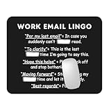 Funny Office Desk Accessories: Add humor to your daily grind with this funny mouse pad that says "WORK EMAIL LINGO" Perfect for bringing smiles to any office or home workspace. Cool and Aesthetic Design: Featuring a sleek black background with a mini...