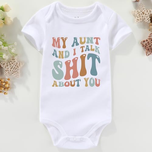 my aunt and i talk about you Baby Clothes boy funny sayings auntie bestie girl bodysuits2