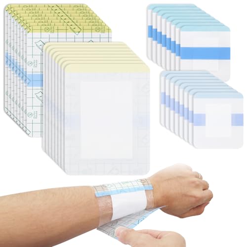 32 Stück Duschpflaster Wasserfest (6x7cm,10x13cm),Wasserdicht Transparent Bandage Starker Halt Wasserdichte Pflaster Duschpflaster Nach Op mit Saugfähigem Baumwollkissen für Sport Schwimmen und Baden