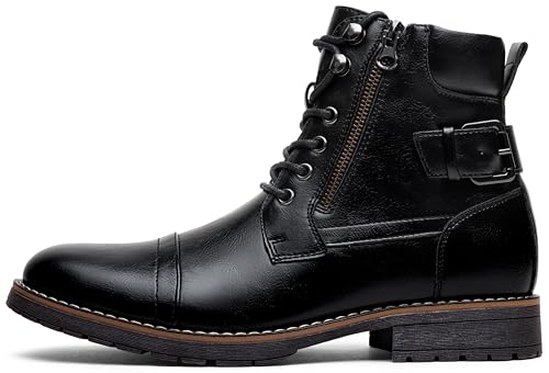 Vostey Men's Boots Black Boots for Men Casual Boots Motorcycle Combat Ankle Dress Boots Mens (BMY678A Black 10)