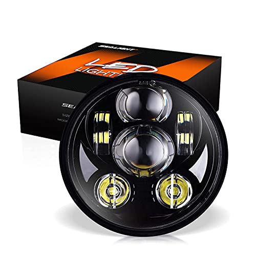 SEALIGHT 5-3/4 5.75-inch Front LED Bulb for Motorcycle, Plug and Play, 6000K-6500K Super Bright Light Pattern, Quick Installation, Over 50,000 Hours Lifespan, IP67-rated