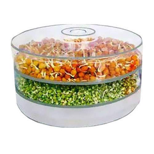 W Q Plastic Hygienic, Healthy and Effective Sprout Maker Containers (Small, Clear) -3 Pieces
