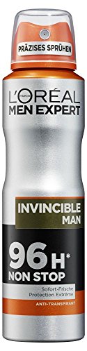 L'Oréal Men Expert Deo Spray, Invincible Man 96H Schutz Sport Deo für Männer kontrolliert Trockenheit und Körpergeruch (6 x 150 ml)