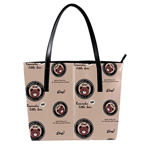Sac fourre-tout pour enseignant imprimé ours mignon grand cabas multicolore léger