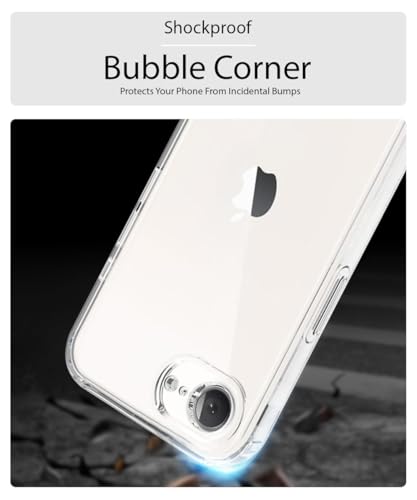 Image of WOW IMAGINE Transparent Back Cover Case for iPhone 16e | iPhone 17e | Raised Bumps for Full Device & Camera Protection Shockproof TPU Silicone Back Case Mobile Cover - Transparent