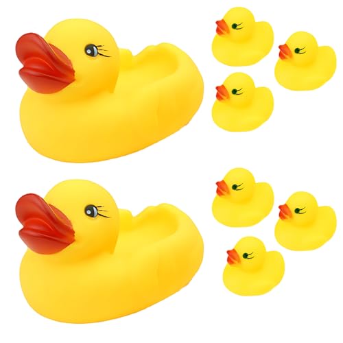 8 PCS Rubber Duck, Bath Ducks for Toddlers, Floating Bathtub Toys for Sensory Play, Rubber Ducks Multipack, Water Play Toys for Babies 6 Months and Up