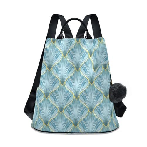Sac à dos tendance femme Blue Shell étanche et léger avec poches multiples