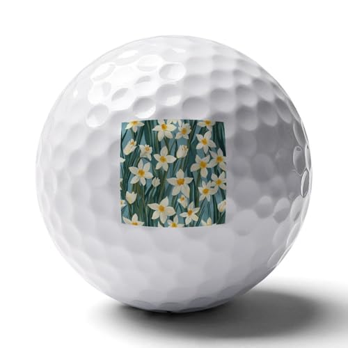 Daffodil Flowers Custom Golf Ball Soft Practice Golf Balls Performance Distance and Speed for Indoor Outdoor