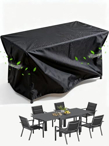 Housse Table De Jardin 110x60x50cm/LxlxH Housse Salon De Jardin Exterieur Bâche De Protection Table Exterieur Housse De Protection Pour Mobilier...