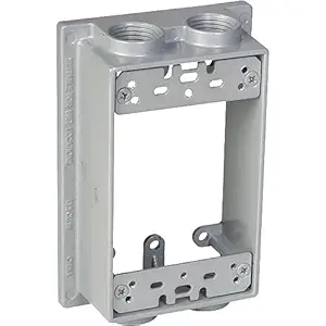 Taymac SE450S Weatherproof Box Extension, 1-Gang, (4) 1/2-Inch Outlets, Gray