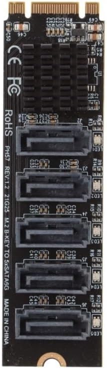 M.2 PCI-E PCIE X4 X8 X16 to 6 Port 3.0 SATA Adapter Card Riser III ASM1166 6GB/S Chassis Server PC Computer Expansion(NVME to 6 Cable)