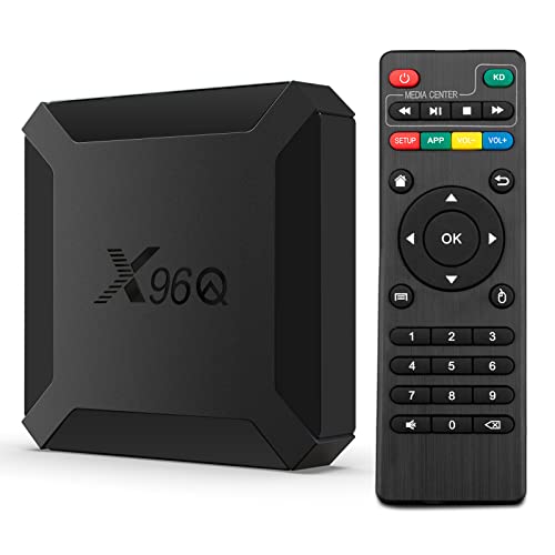 Android 10.0 TV BOX, X96Q Allwinner H313 Quad-Core ARM Corter-A53 2GB RAM 16GB ROM Smart TV Box,G31 OPenGL3.2 GPU,Support 4K HDR,2.4GHz WIFI,100M Ethernet, DLNA HDMI, H.265 Home Android boxes