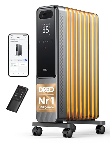 Dreo Ölradiator Energiesparend 2000W, Mobile Elektroheizung 9 Rippen mit...