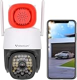 VSTARCAM 3MP Security Camera Outdoor,Home Camera Security, Outdoor WiFi Camera with 2.5-Inch High-Decibel Speaker, 360° PTZ Camera, Motion Detection,Two-Way Audio,Siren, Color Night Vision 01
